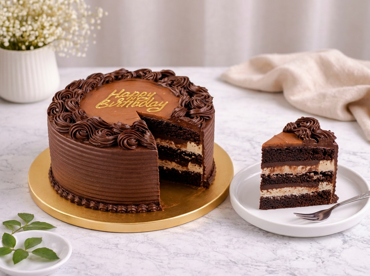 Choco Caramel Cake — Slice View | Love Made Edible Bangalore