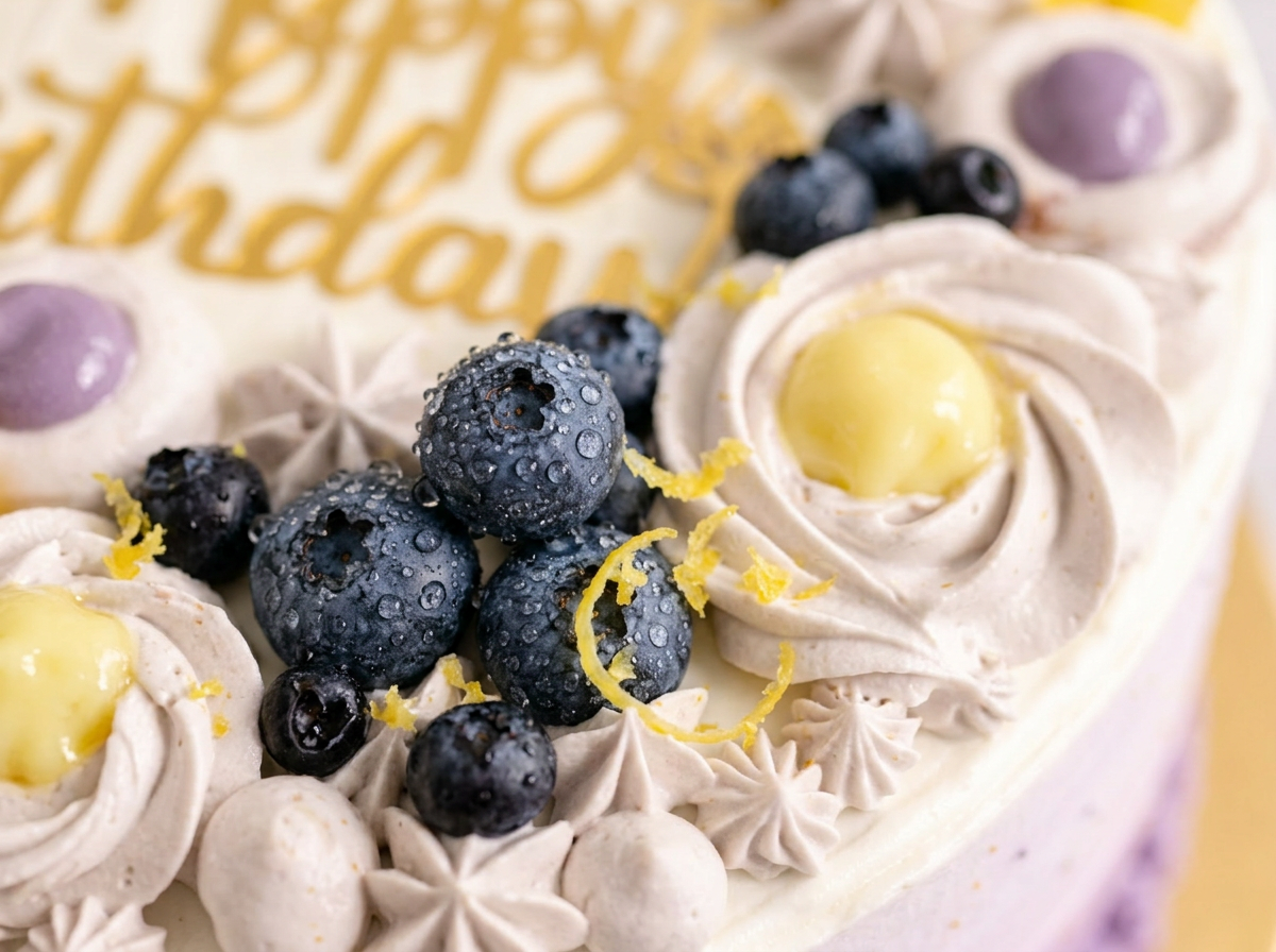 Lemon Blueberry Cake — Close-up | Love Made Edible Bangalore