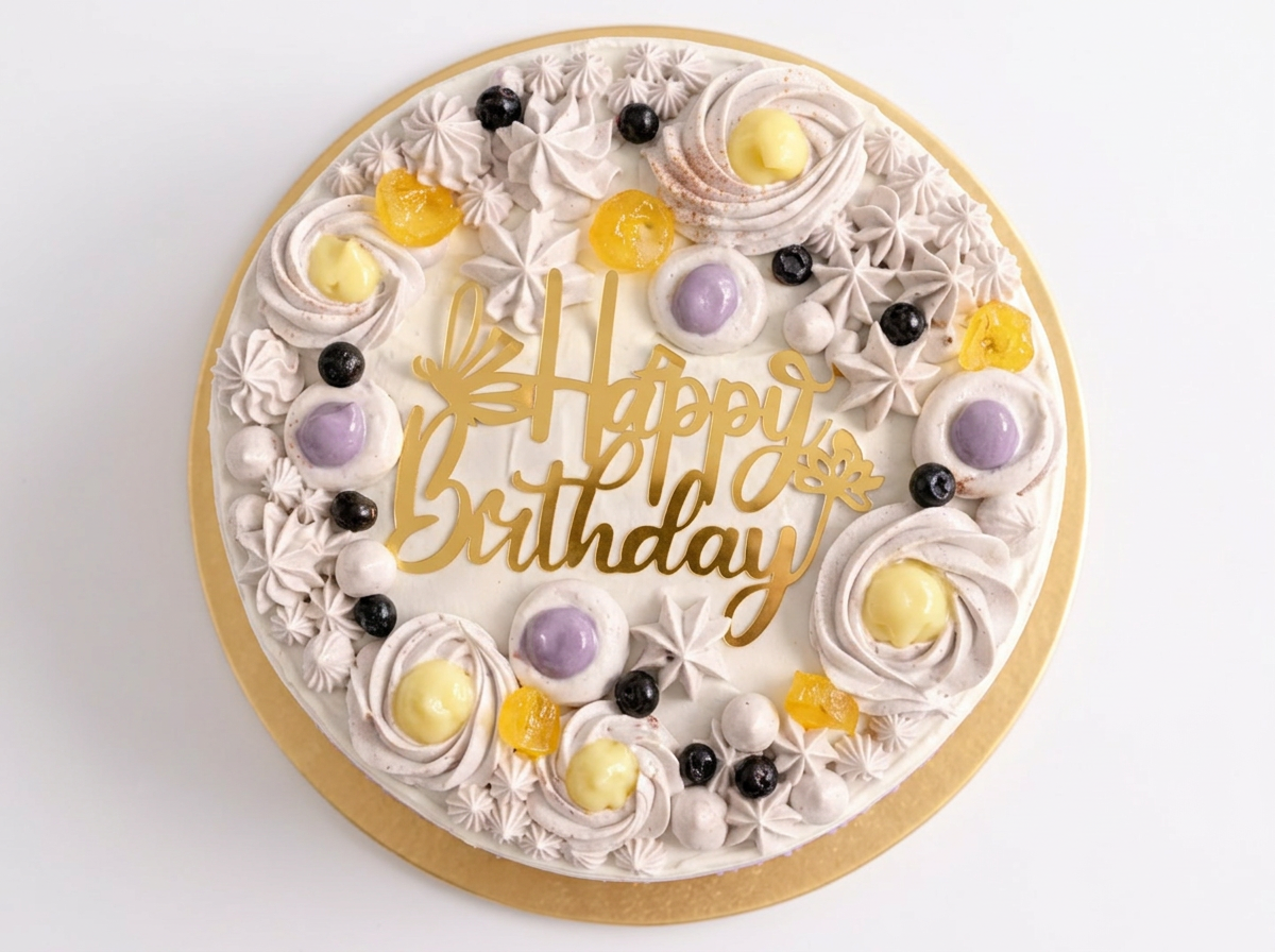 Lemon Blueberry Cake — Top View | Love Made Edible Bangalore