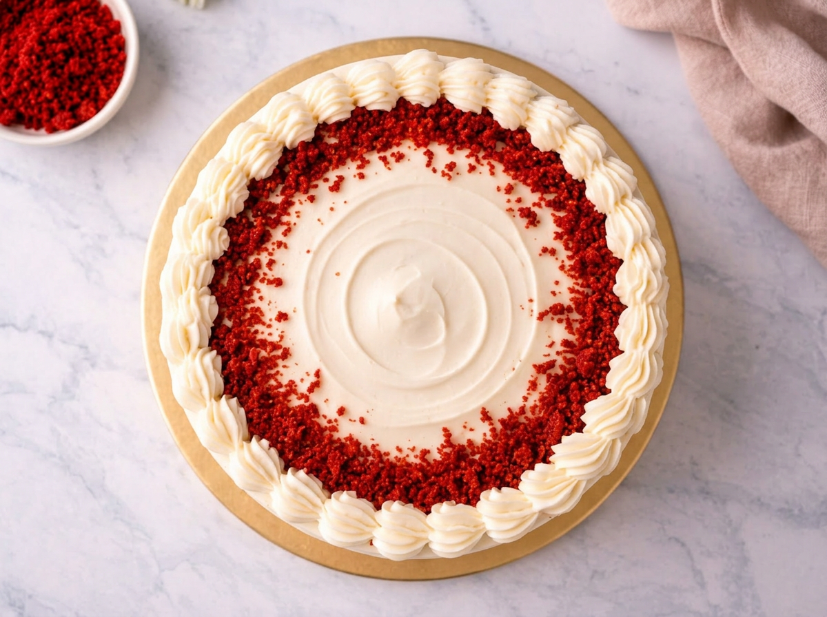Red Velvet Cake — Top View | Love Made Edible Bangalore