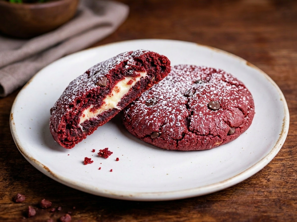 Red Velvet Cheesecake Cookies — Slice View | Love Made Edible Bangalore