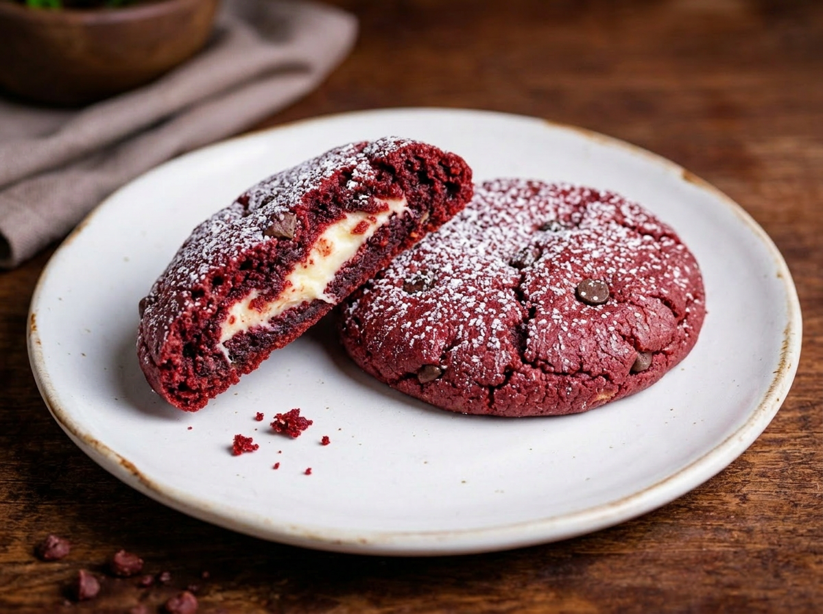 Red Velvet Cheesecake Cookies — Slice View | Love Made Edible Bangalore