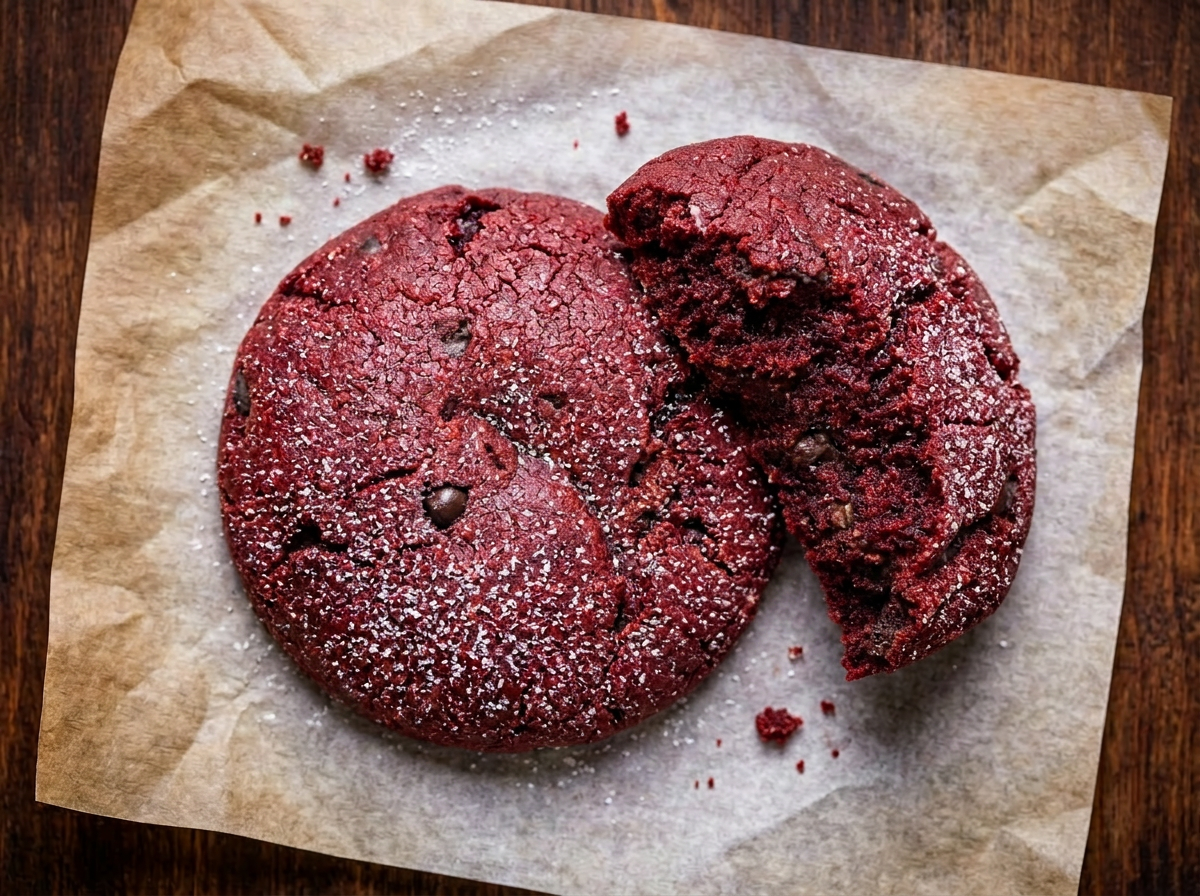 Red Velvet Cheesecake Cookies — Top View | Love Made Edible Bangalore